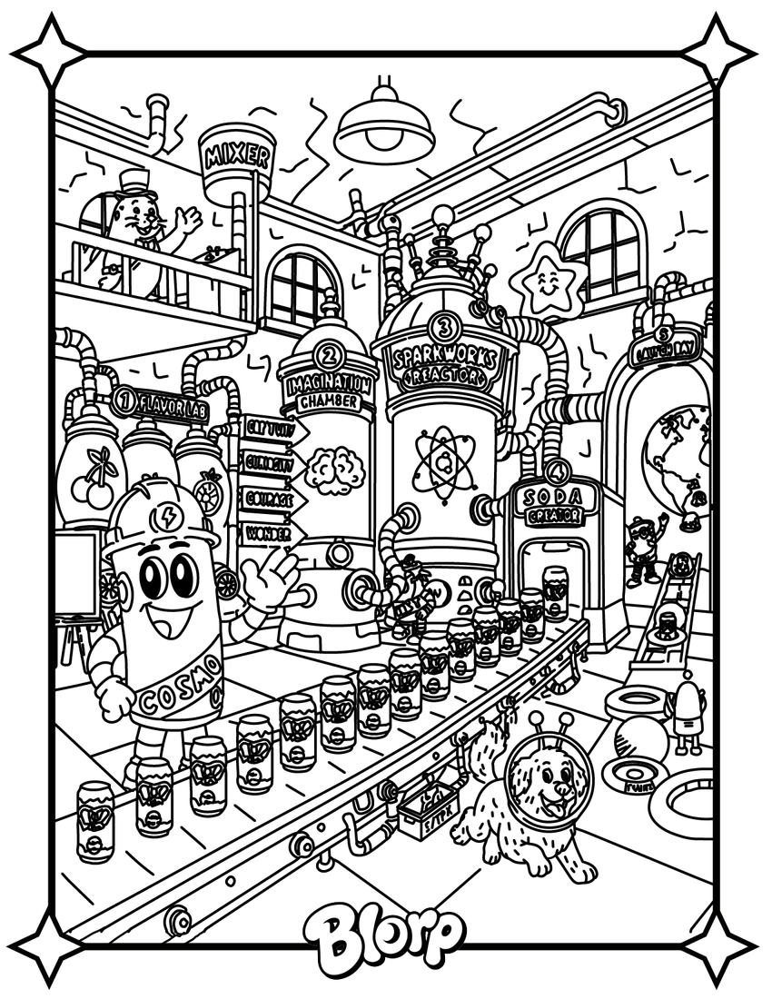 Coloring page of the Blorp Factory