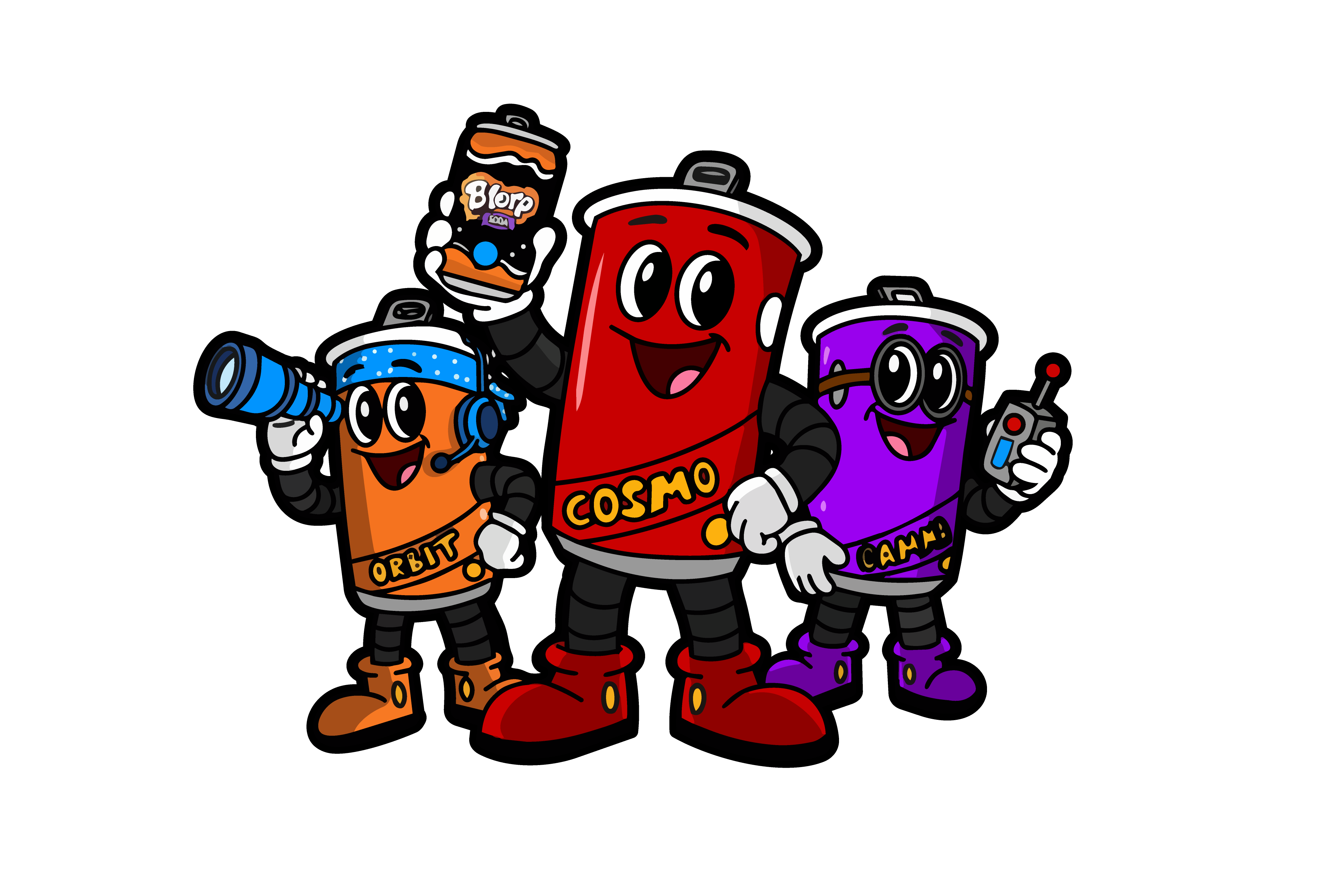 Orbit, Cosmo, and Gamma ready for their next adventure