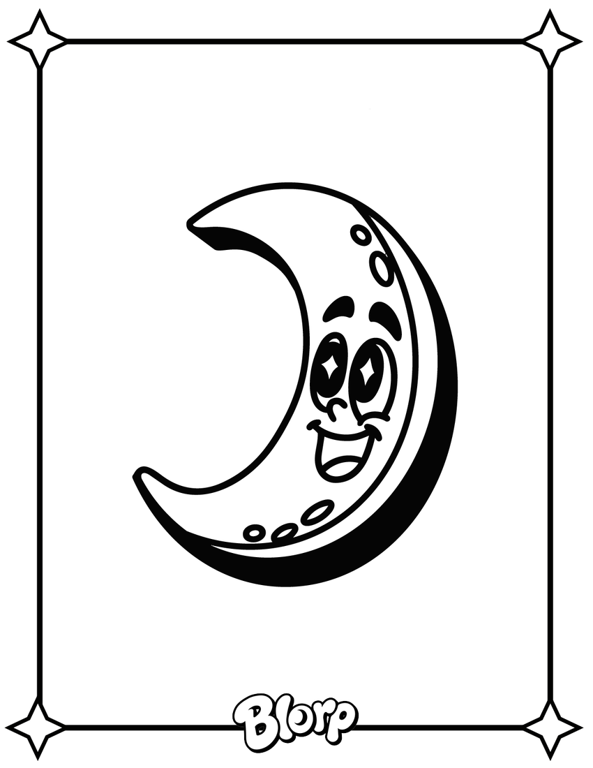 Coloring page of Luna the crescent moon