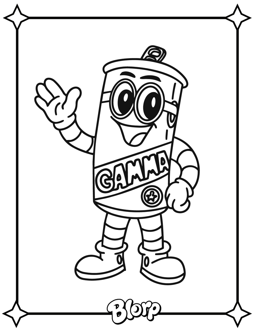 Coloring page of Gamma the robot