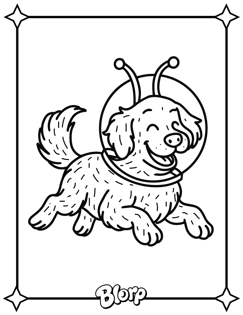 Coloring page of Astro the dog